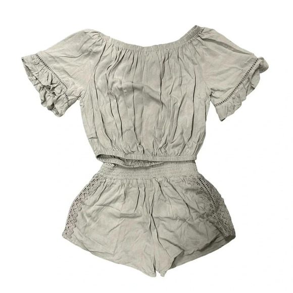 Ocean Drive off the shoulder crop top with matching shorts women’s small 2pc set - Picture 1 of 8